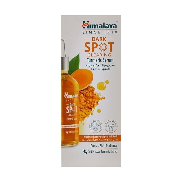 Himalaya Dark Spot Clearing Curcuma Sérum visage, réduit visiblement les taches brunes en 1 semaine, 30 ml Lot de 4 