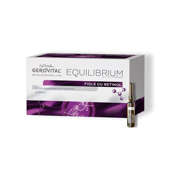 Fiole au Rétinol, Soin Professionnel Régénérant Anti-Rides pour Peaux Matures 20 x 2 ml – Vitamine A & Rétinol Stabilisé, Ger