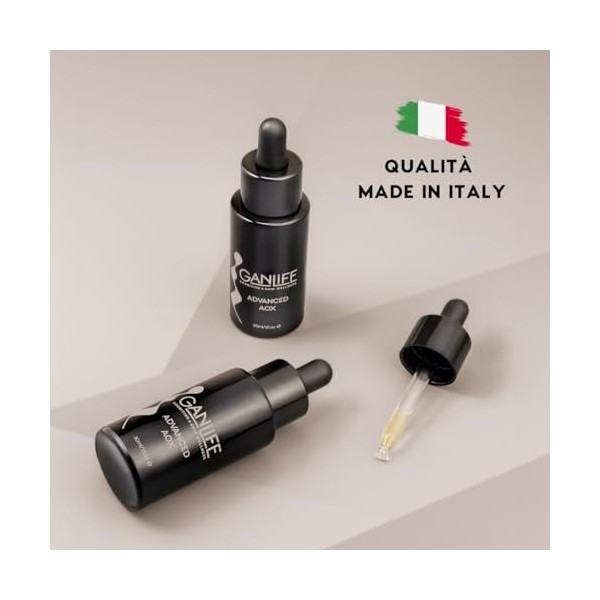 GANLIFE Advanced Aox Sérum Visage Cou Lifting Multivitaminé avec Antioxydants, Action Anti-âge, Raffermissant, Tonifiant, Écl