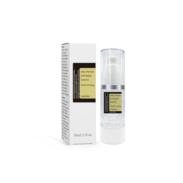 Essence hydratante pour le visage à la bave descargot & Soft Beads - 30 ml - Soin pour peaux sèches et fatiguées - Texture l