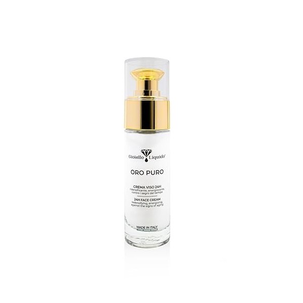 Crème pour le visage pour la peau mature effet lifting immédiat - Avec or colloïdal, acide hyaluronique antivieillissant, eau