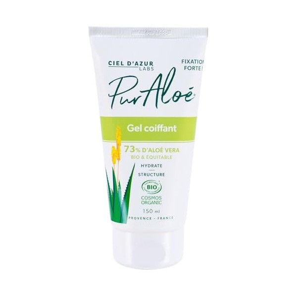 PURALOE – Gel Hydratant Apaisant à l’Aloe Vera Bio, Soin Naturel pour Peaux Sensibles Tube 150mL - Le Lot De 2