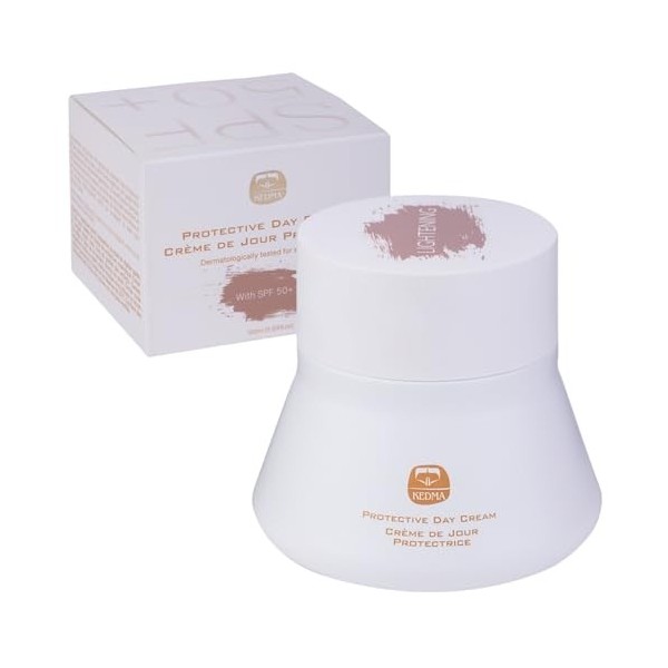 Kedma - Crème de Jour Protectrice - Crème de Jour SPF 50+ pour Peaux Sensibles et Éclaircies - Protection Très Haute Contre l