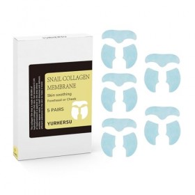 Snail - Membrane collagène pour le visage - 5 applications - Film de collagène anti-âge avec sécrétions descargots, acide hy