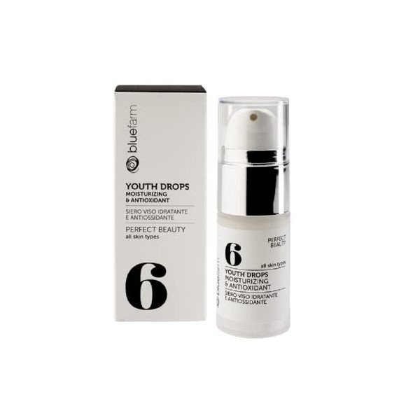 FERME BLEUE | 6 Gouttes Jeunesse 15 ml Sérum visage hydratant et antioxydant.Concentré pour neutraliser la détérioration cell