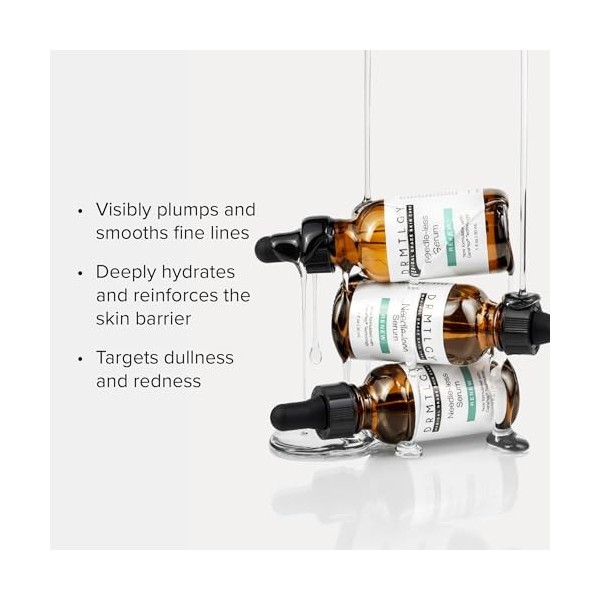 DRMTLGY Sérum sans aiguille – Sérum hydratant visage à lacide hyaluronique, peptides et céramides – 30 ml