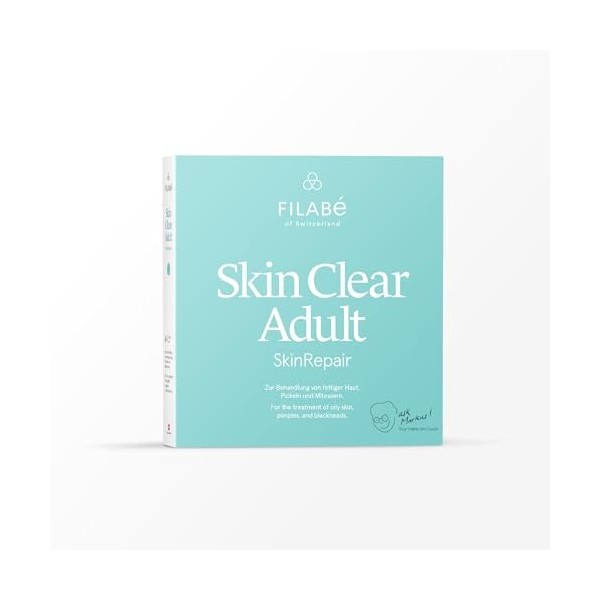 Skin Clear Adult - Soin des peaux grasses avec boutons et points noirs à partir de 22 ans - Boîte pour 28 jours - Végétalien 