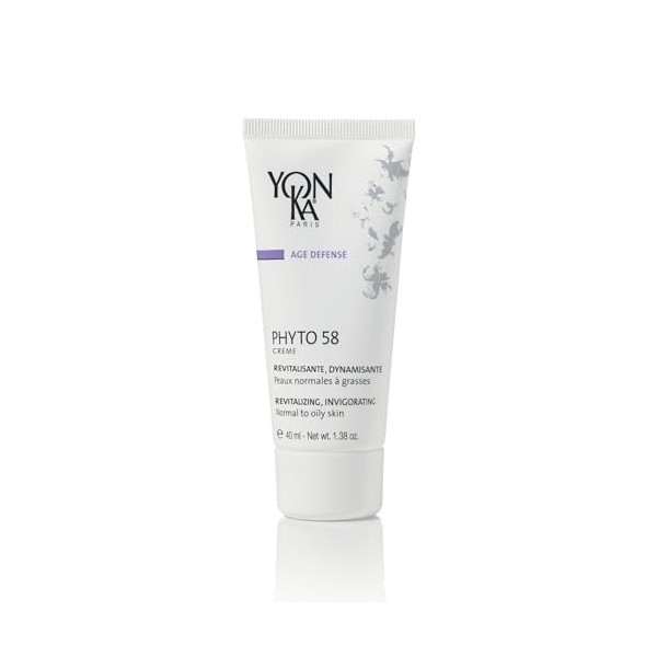Phyto 58 Yonka 40ml - Crème Nuit Revitalisante pour Peaux Normales à Grasses - Purifie, Régénère et Illumine les Peaux Fatigu