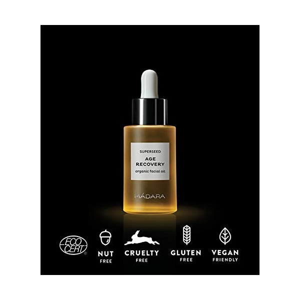 MADARA Organic Skin Care SUPERSEED Age Recovery Huile pour le visage – Huile rajeunissante pour peaux matures et fatiguées, 3