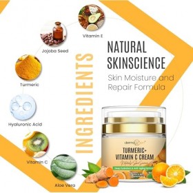 DERMAXGEN Curcuma + 30 % de vitamine C Glow Crème hydratante et réparatrice de la peau, hydratante avec ingrédients biologiqu