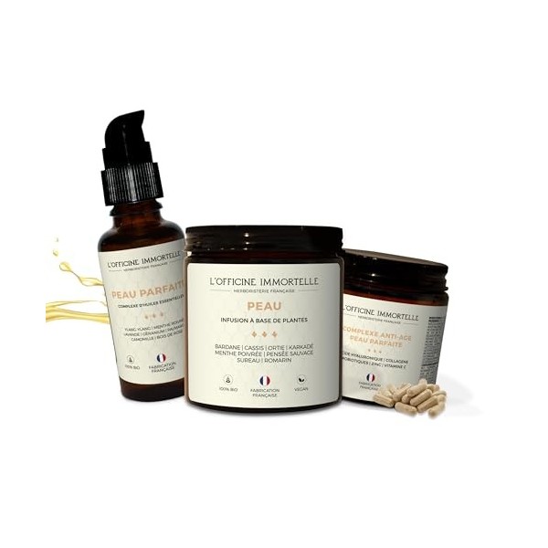 CHALLENGE PEAU PARFAITE 30 JOURS DE LOFFICINE IMMORTELLE | Comble les rides | Hydrate | Protège | Fabriqué en France
