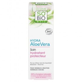 SO BIO ETIC - Crème Visage Hydratante Dermo-Défense 5 en 1 à lAloe Vera Bio, Tube 50 mL - Lot de 2