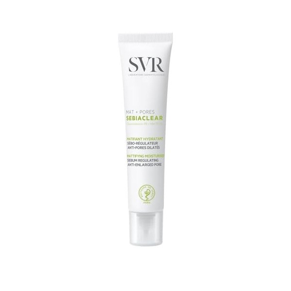 LABORATOIRE SVR – Soin Visage Matifiant Hydratant, Réduit Pores Dilatés, Texture Légère Tube 40mL - Le Lot De 2