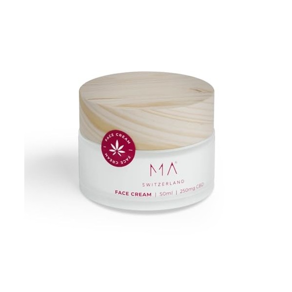 MA Switzerland crème pour le visage CBD hydratante, un sébum anti-âge et régulateur, homme et femme, enrichi de 250 mg de can