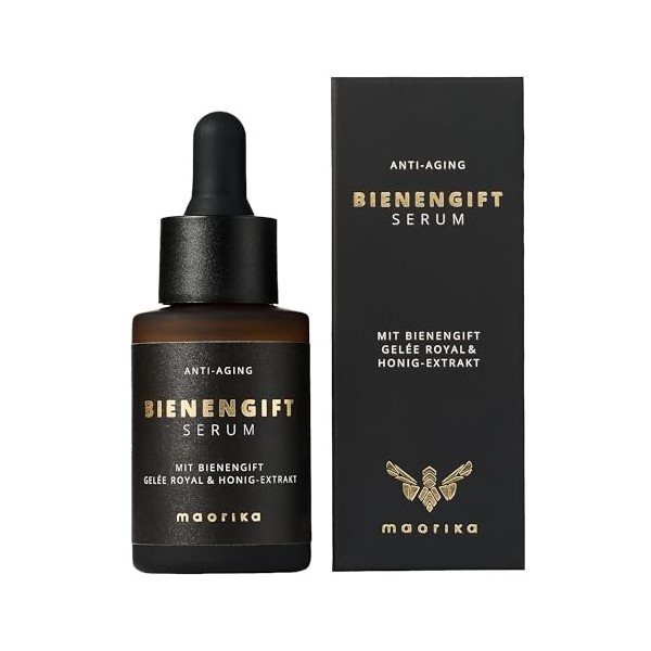 maorika Sérum anti-rides avec venin dabeille - Soin du visage anti-âge hautement dosé avec gelée royale et extrait de miel -
