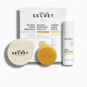 PIN UP SECRET - Coffret Trio Teint Parfait - 1 Savon Secret Teint Précieux, 1 Masque Secret Booster dÉclat et 1 Crème Sans H ...