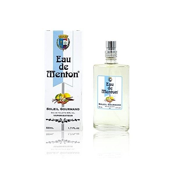 Eau de Menton Soleil Gourmand - Eau de Toilette Citron Vanille, pour femme, Artisan Parfumeur en Côte dAzur 50ml 