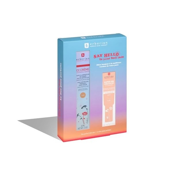 ERBORIAN | Coffret Duo Peau Parfaite | CC Crème Clair 45ml & Super BB Concealer Clair 10ml | Teint unifié, peau sublimée | Id...