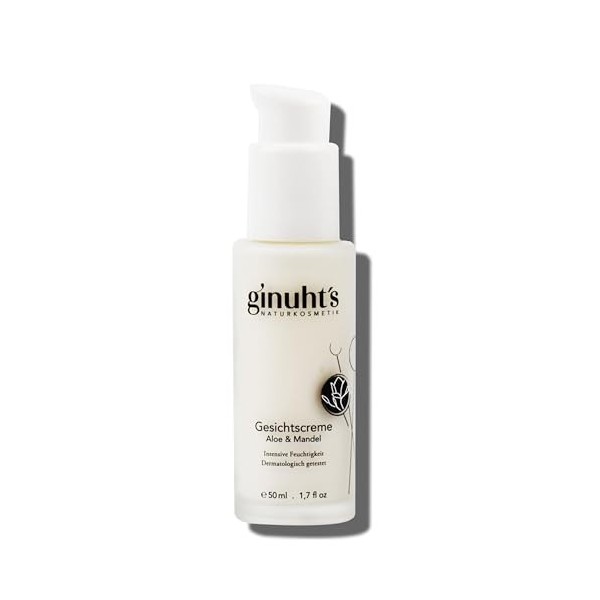ginuht´s Crème de jour pour le visage 100 % bio pour une hydratation intense | Crème hydratante pour le visage | Crème de jou...