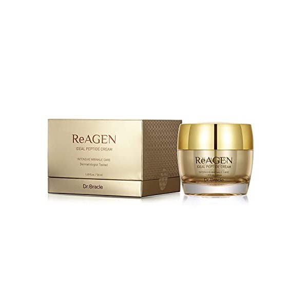 DR.ORACLE ReAGEN Ideal Peptide Cream Gold Anti Aging Skin Care Hydratant - Anti-Rides Raffermissant pour Peau Sèche 1,35 oz ...
