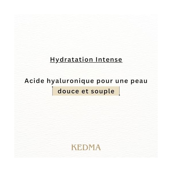 Kedma - Sérum de Jour Elixir Enrichi en Acide Hyaluronique et Vitamines A & E - Hydratant et Raffermissant - 30g