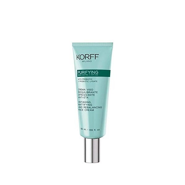 Korff Purifying Crema Viso Riequilibrante Opacizzante Anti Età 50 ml Crème Jour et Nuit