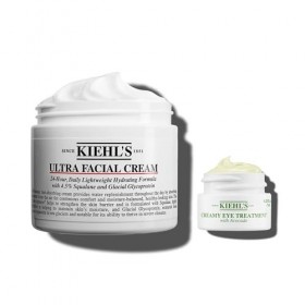 Kiehls, Duo Crème Visage Hydratante Ultra Facial 125ml + Mini Avocado Eye Cream, Nourrissante & Légère, Avec Squalane & Glyc