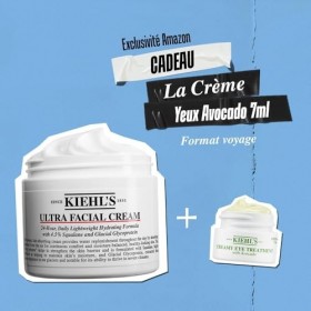 Kiehls, Duo Crème Visage Hydratante Ultra Facial 125ml + Mini Avocado Eye Cream, Nourrissante & Légère, Avec Squalane & Glyc