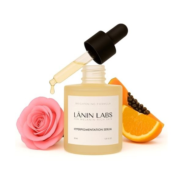 LĀNIN LABS Sérum hyperpigmentation - 30 ml - Sérum à la niacinamide pour peau riche en mélanine contre les taches pigmentaire...
