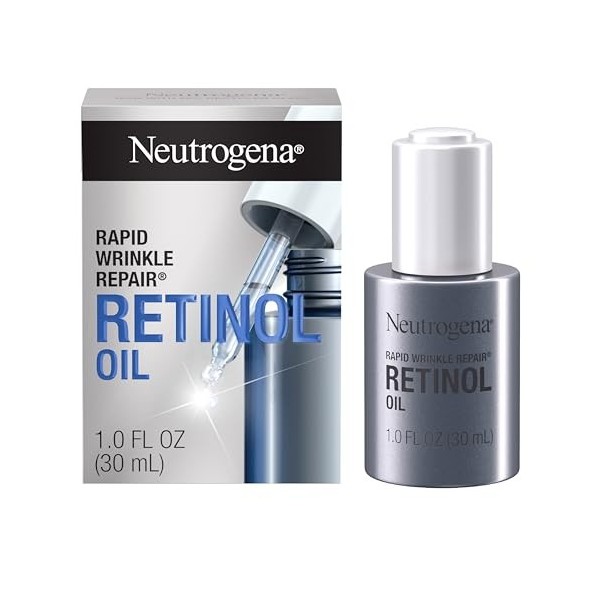 Neutrogena Rapid Wrinkle Repair Anti-Wrinkle Retinol Face Serum Oil, Lightweight Anti-Wrinkle Serum To Remove Dark Spots, Dee...