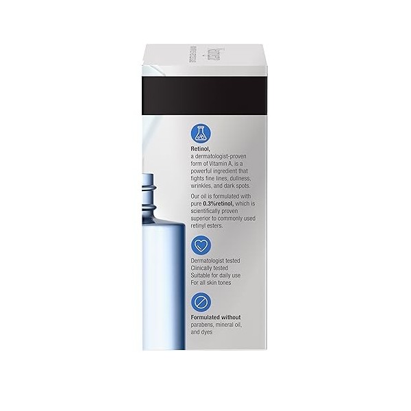 Neutrogena Rapid Wrinkle Repair Anti-Wrinkle Retinol Face Serum Oil, Lightweight Anti-Wrinkle Serum To Remove Dark Spots, Dee...