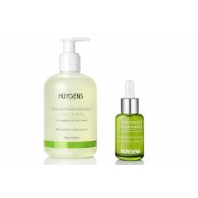 HUYGENS Morning Duo -Gel Nettoyant Visage Revitalisant Concombre & Sérum Acide Hyaluronique Visage Crème Jour et Nuit
