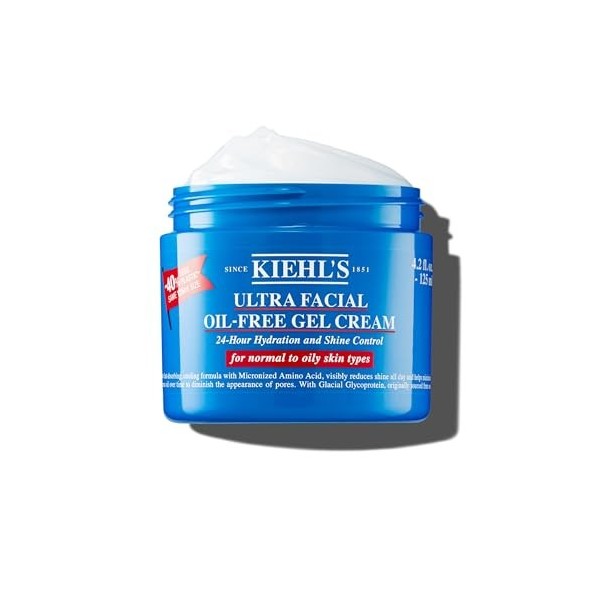 Kiehls, Gel-Crème Visage Ultra Facial pour Peau Normale à Grasse, Anti-Brillance, Contrôle lExcès de Sébum, Atténue les Por C...