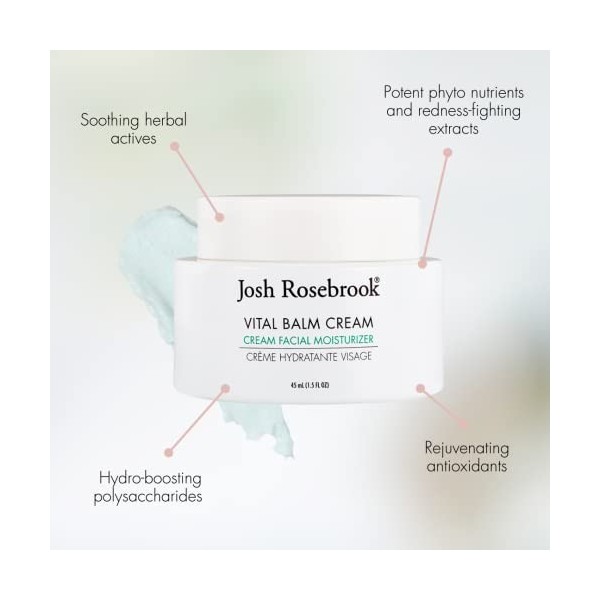 Josh Rosebrook Vital Balm Cream - High Performance Rich Facial Moisturizer, Protects Skin Barrier for All Skin Types Includin...