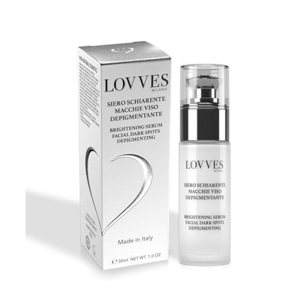 LOVVES Sérum Visage Antitaches, Éclaircissant, Haute Cosmétique Naturelle, Dépigmentant, Réduit les Hyperchromies de la Peau,...