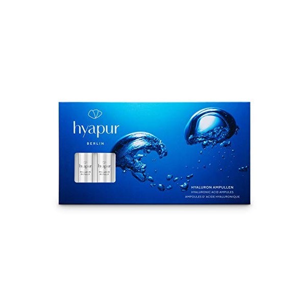 hyapur Ampoules à lacide hyaluronique 7 x 1,5 ml avec acide hyaluronique hautement concentré pour une peau plus repulpée et