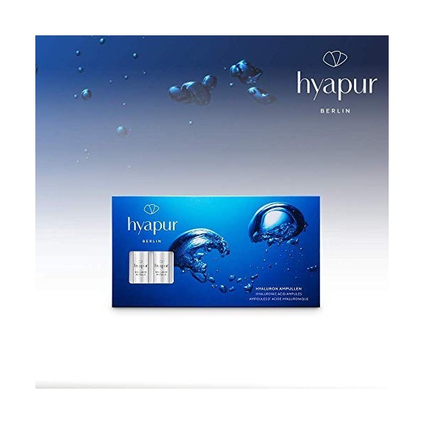 hyapur Ampoules à lacide hyaluronique 7 x 1,5 ml avec acide hyaluronique hautement concentré pour une peau plus repulpée et