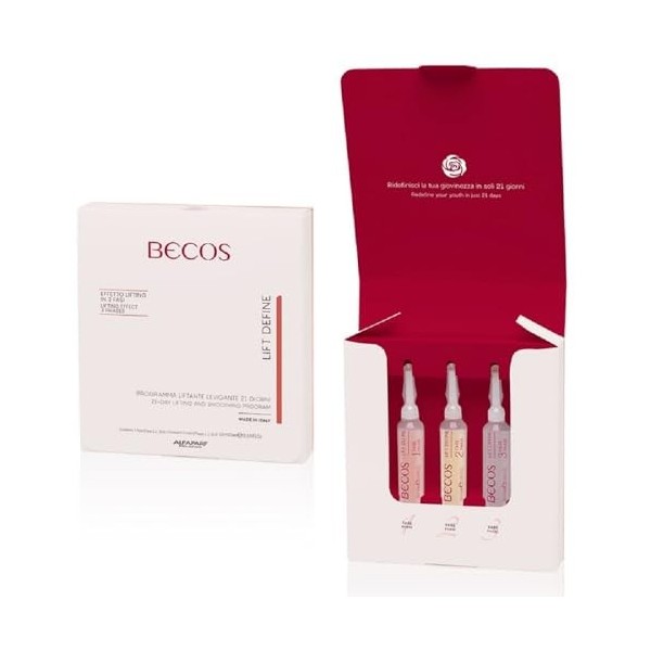 Becos Lift Define - Programme Liftant Lissage 21 Jours 3 ampoules x 10ml - 3 formulations synergiques, agissant en 3 étapes u...