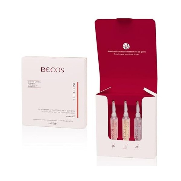 Becos Lift Define - Programme Liftant Lissage 21 Jours 3 ampoules x 10ml - 3 formulations synergiques, agissant en 3 étapes u...
