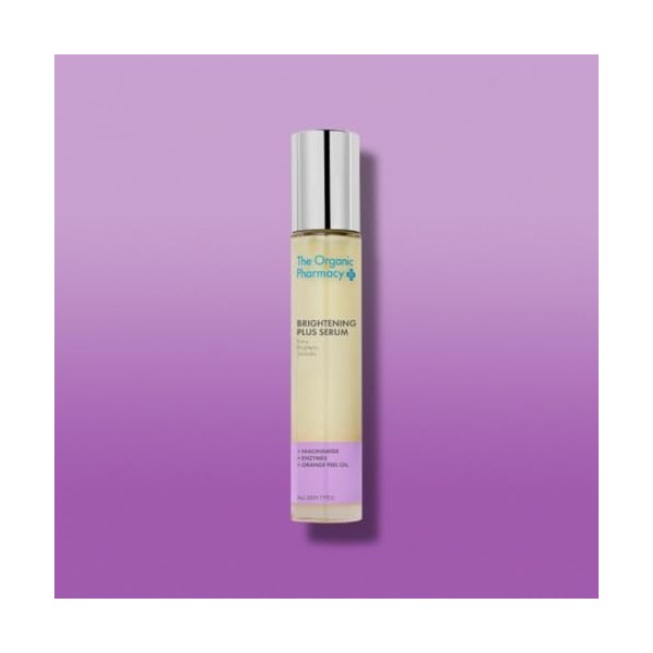 The Organic Pharmacy Sérum éclaircissant Plus, 35 ml – Raffermit, éclaircit, lisse, avec niacinamide, enzymes, huile décorce ...
