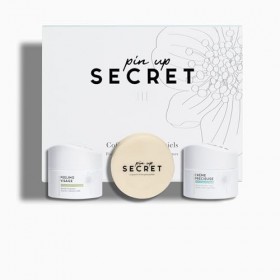 PIN UP SECRET - Coffret Visage Essentiels - Savon Secret Teint Précieux, Peeling et Crème Précieuse - 3 produits - Peaux Irri...