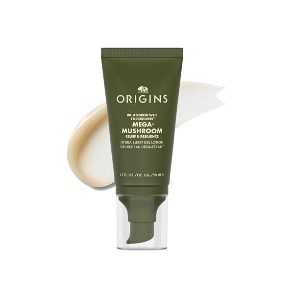 Origins Mega-Mushroom Hydra Burst Lightweight Moisturizer | Réduit visiblement les rougeurs | Contient de la niacinamide et d