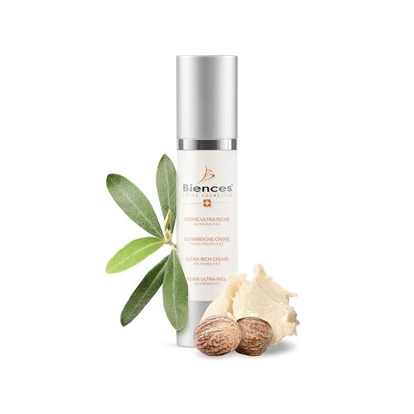 Biences Swiss Cosmetics - Crème Visage Nourrissante et Anti-Âge à lAloe Vera et Beurre de Karité - 100/100 Yuka & 99,96% Nat ...
