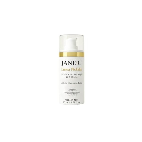 JANE·C Crème Visage Jour Anti-Âge SPF30 Effet Filler – Inspirée de la K-Beauty, avec Bakuchiol, Bave d’Escargot, Acide Hyalur...
