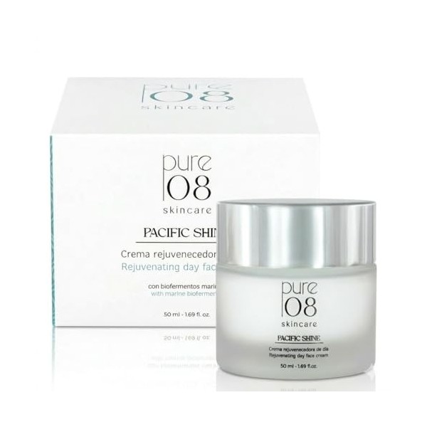 Crème de jour rajeunissante Pacific Shine de 08PURE Skincare, aux bioferments marins, à la centella asiatica et à lacide hya ...