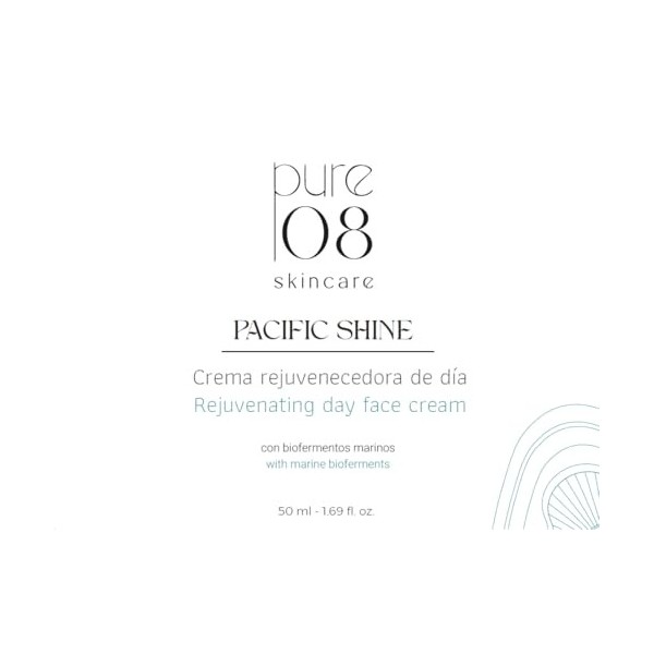 Crème de jour rajeunissante Pacific Shine de 08PURE Skincare, aux bioferments marins, à la centella asiatica et à lacide hya ...