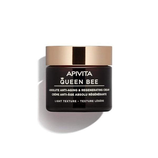 Apivita Queen Bee Crème régénérante anti-âge 50 ml Texture légère Crème hydratante pour le visage avec gelée, propolis et mie...