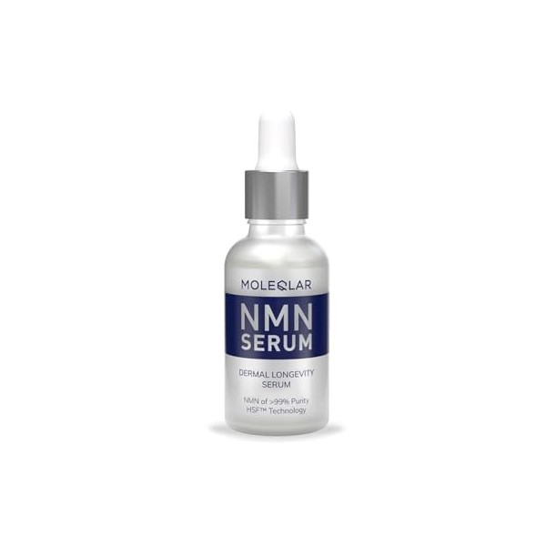 Sérum visage MoleQlar NMN 30 ml - Longévité pour votre peau - avec la technologie brevetée HSF et du NMN dUthever hautement ...