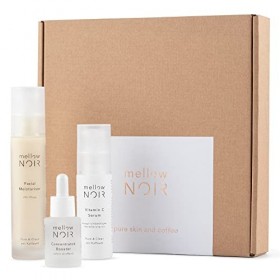 mellow NOIR Trio de Soin du Visage | Végan, Climatiquement Neutre, Naturel, Certifié | Hydratant Visage, Sérum Vitamine C et ...