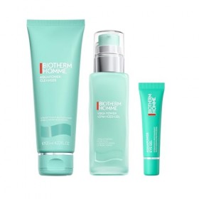 Trio Homme Hydratation: Nettoyant visage Aquapower 125ml + Gel visage Aquapower ultra-hydratant Peau Sèche 75ml + Aquapow